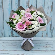Букет цветов из:  Герберы, Альстромерии и Хризантемы в Курманаевка