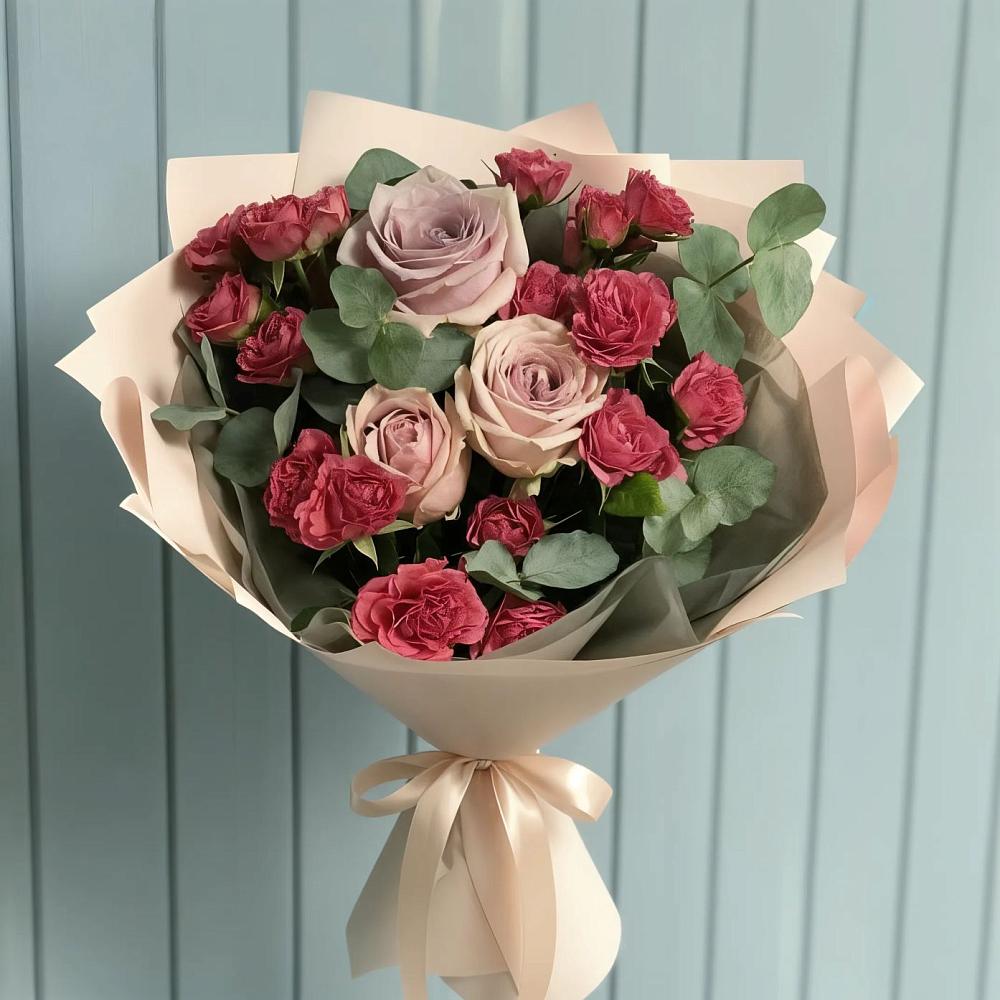 Букет цветов из: Гвоздики и Розы в Курманаевка
