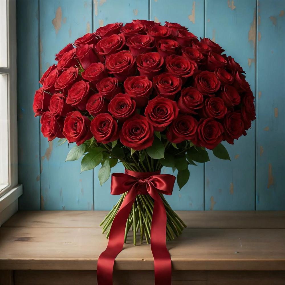 Букет Красные розы Блэк Меджик в Курманаевка