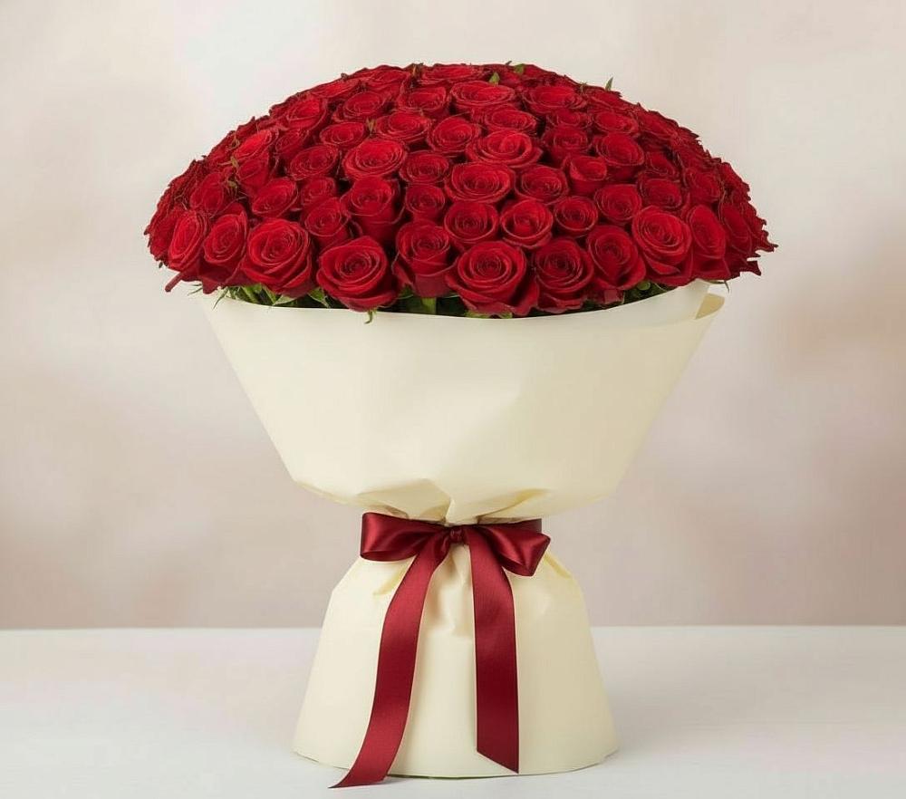 Букет 101 Красная роза Милано в Курманаевка