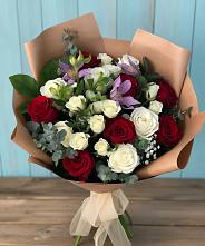 Букет цветов из:  Розы и Альстромерии в Курманаевка