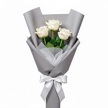 Букет 3 белые розы #REPLACE_PRED# Курманаевка