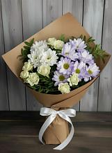 Букет цветов из:  Хризантемы и Розы в Курманаевка