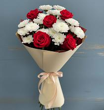 Букет цветов из:  Розы и Хризантемы в Курманаевка