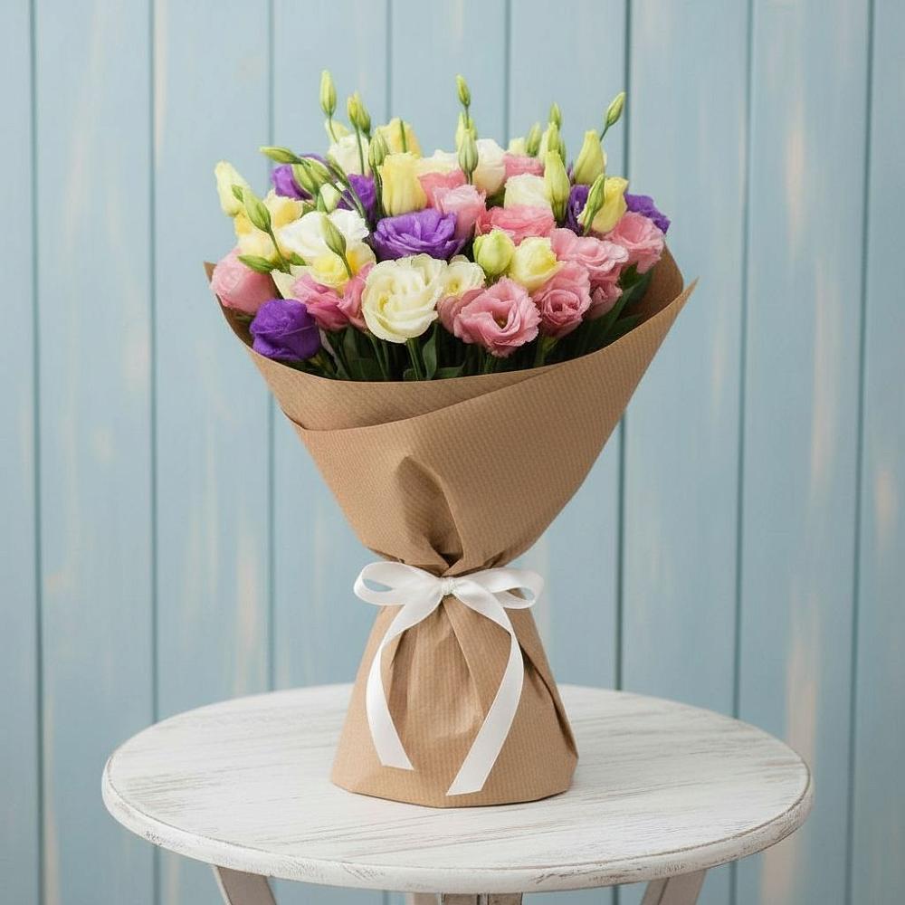 Букет цветов из: Лизиантусы в Курманаевка