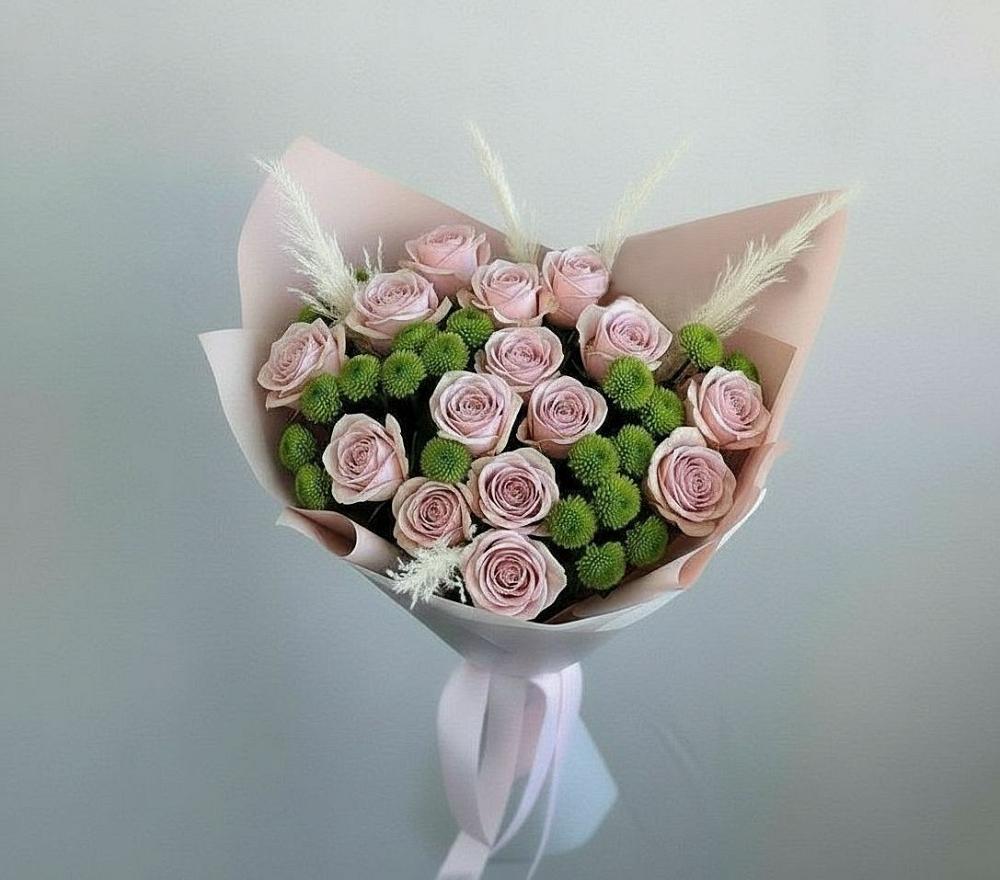 Букет цветов из: Розы и Хризантемы в Курманаевка