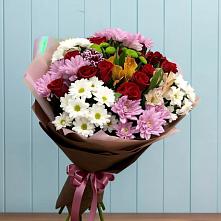 Букет цветов из:  Розы, Хризантемы и Альстромерии #REPLACE_PRED# Курманаевка