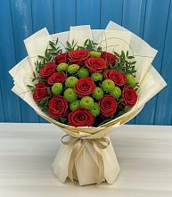 Букет цветов из:  Розы и Хризантемы в Курманаевка
