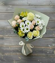 Букет цветов из:  Альстромерии, Розы и Хризантемы в Курманаевка