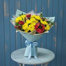 Букет цветов из:  Альстромерии и Хризантемы в Курманаевка