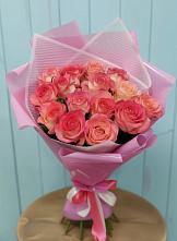 Букет 15 Розовых роз Равель в Курманаевка