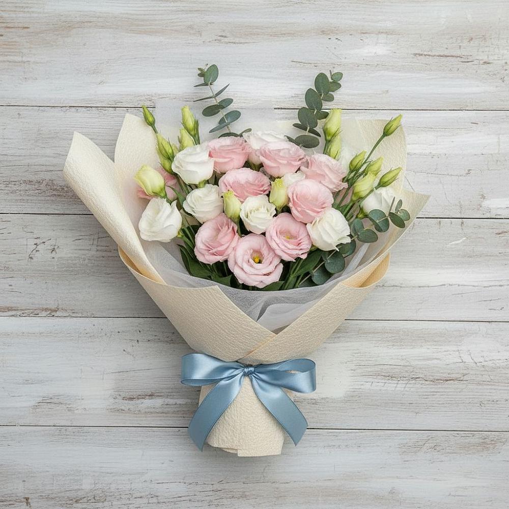 Букет цветов из: Лизиантусы в Курманаевка